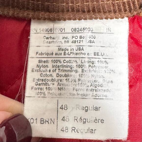 CARHARTT / vintage tan duck canvas fully quilt lined workwear coveralls / 48R - Picture 15 of 16